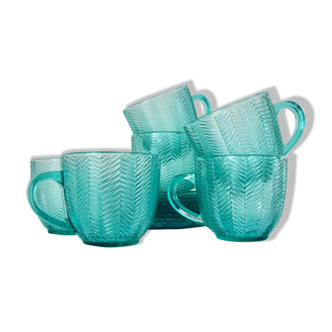Mint green tea or coffee cups