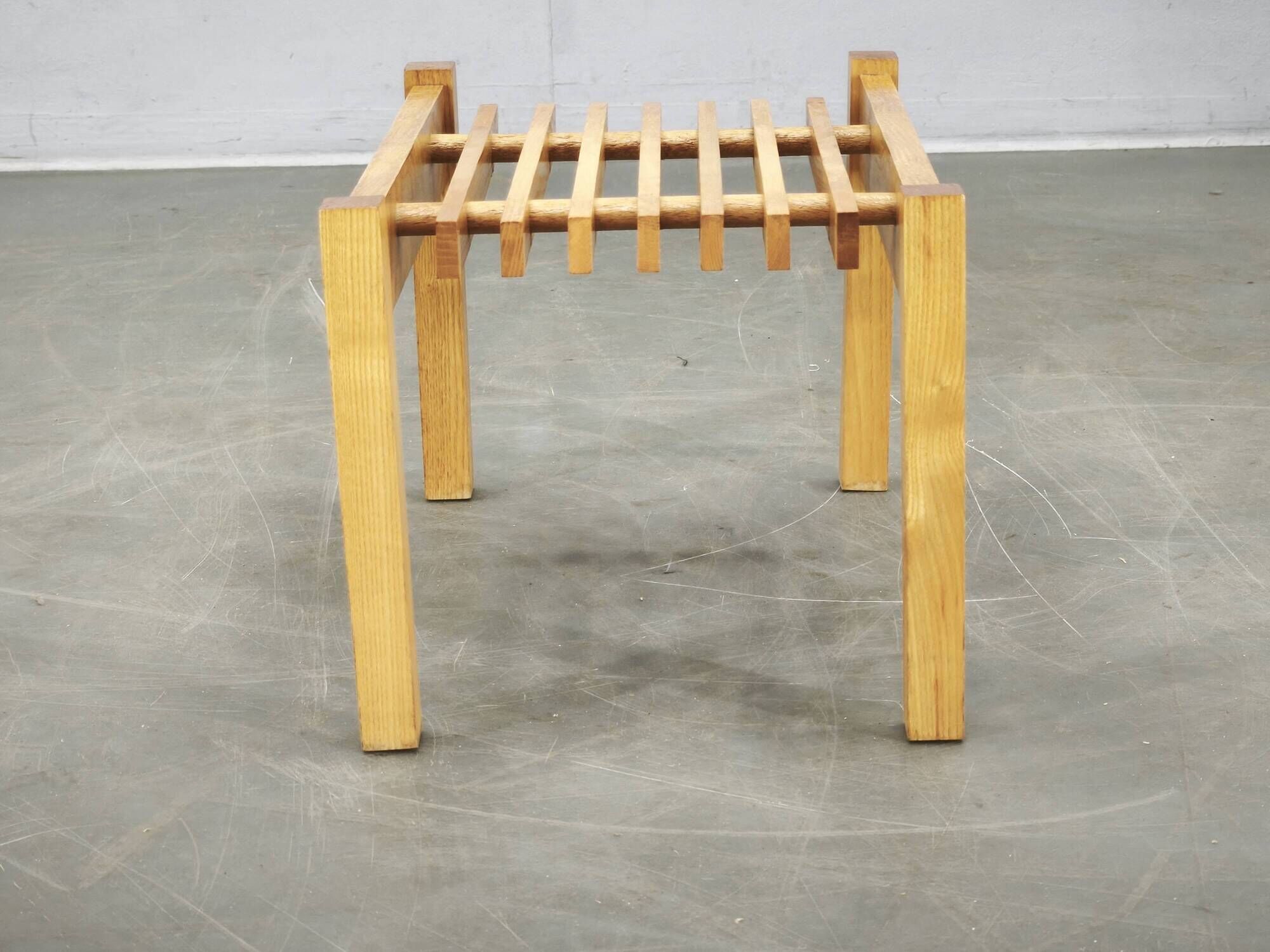 Mid-Century Ash Wood Plant Stand, Czechoslovakia, 1960s