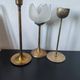 Vintage brass candlestick trio