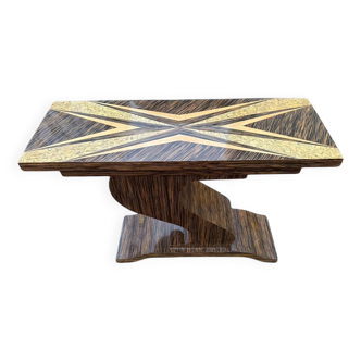 Art Deco console, "S" shaped foot with pattern