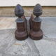 Paire de chenets anciens en fonte
