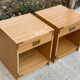 2 Scandinavian boat-style wooden bedside tables