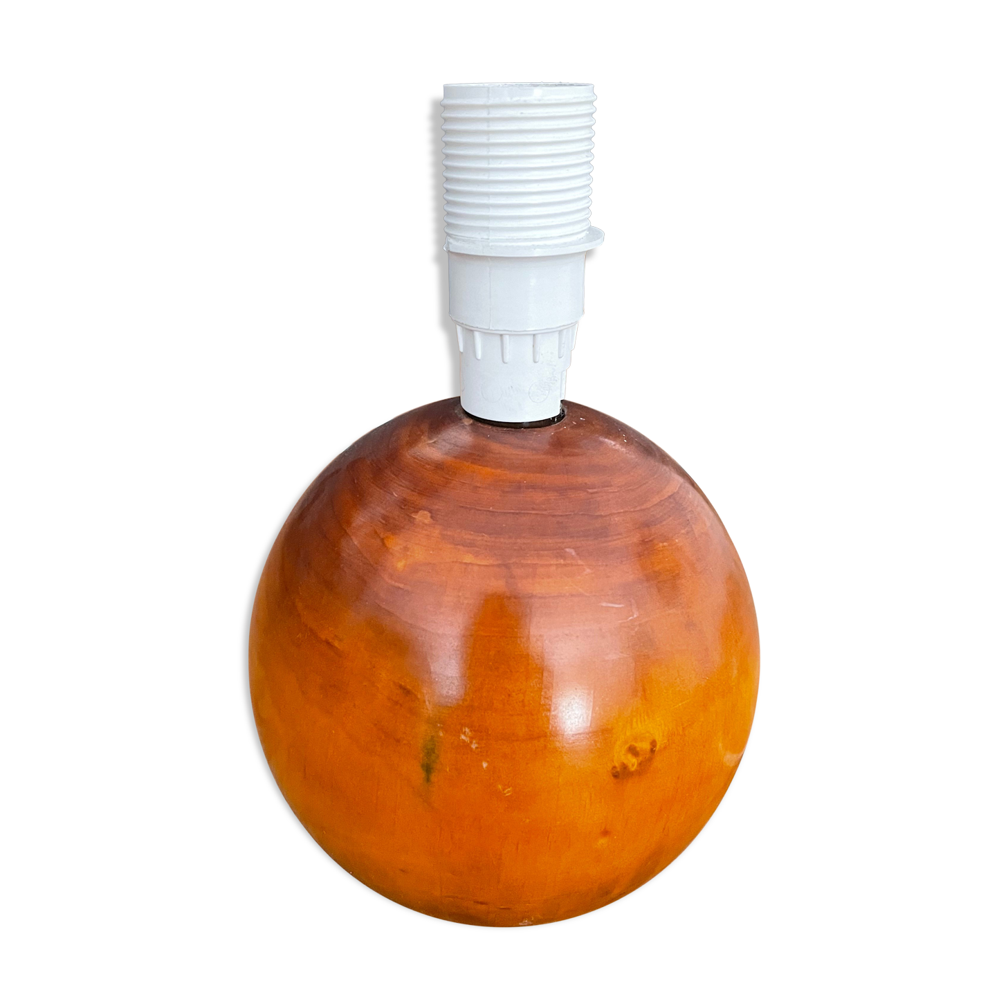 Turned wooden table lamp