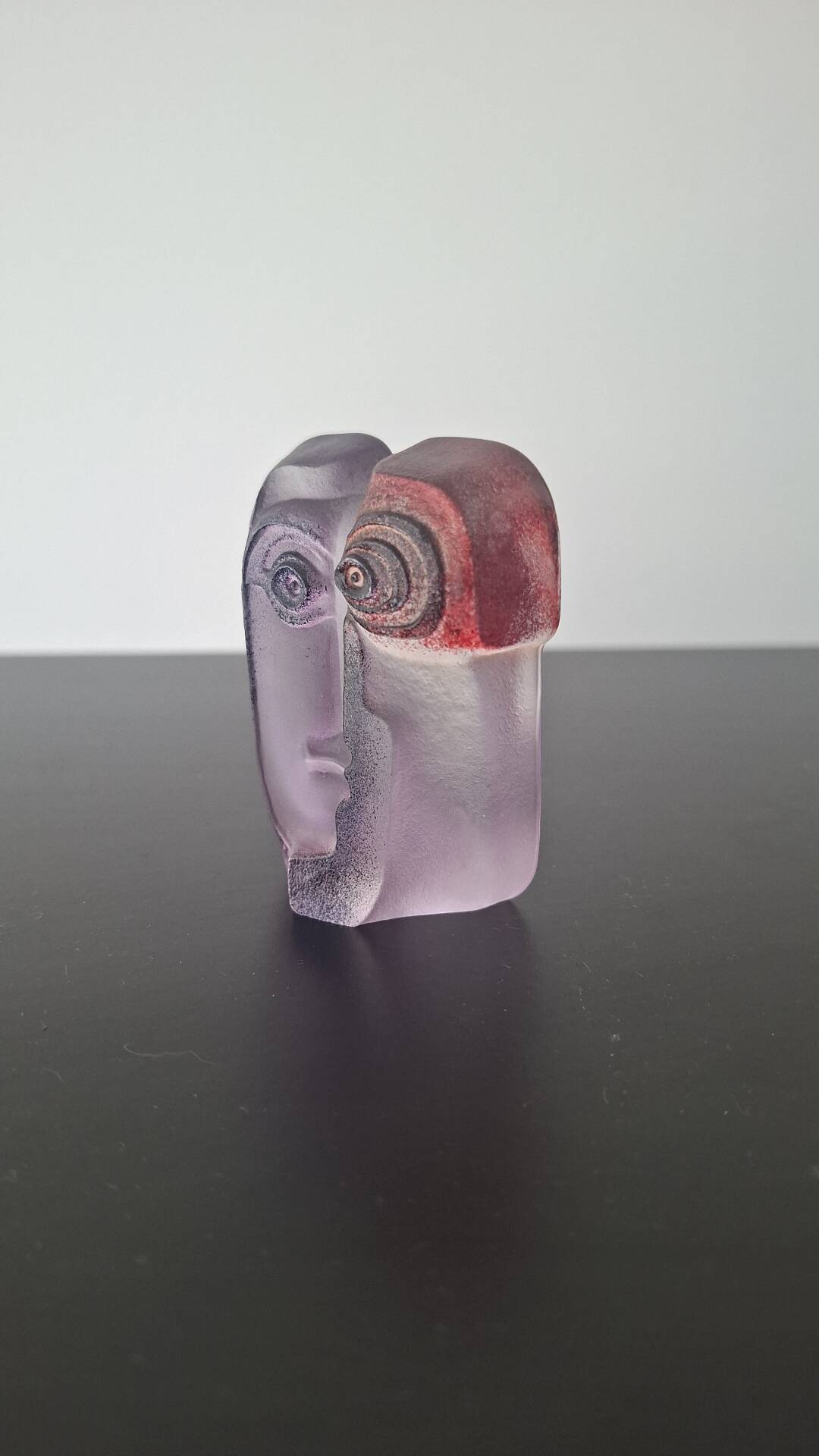 Mats jonasson målerås - glass sculpture / mask "mio" - signed -
