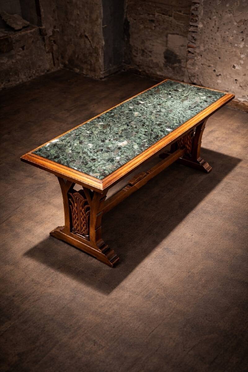 GAETANO BORSANI - CONSOLE / CENTRE TABLE / Marble & Wood - 1930s