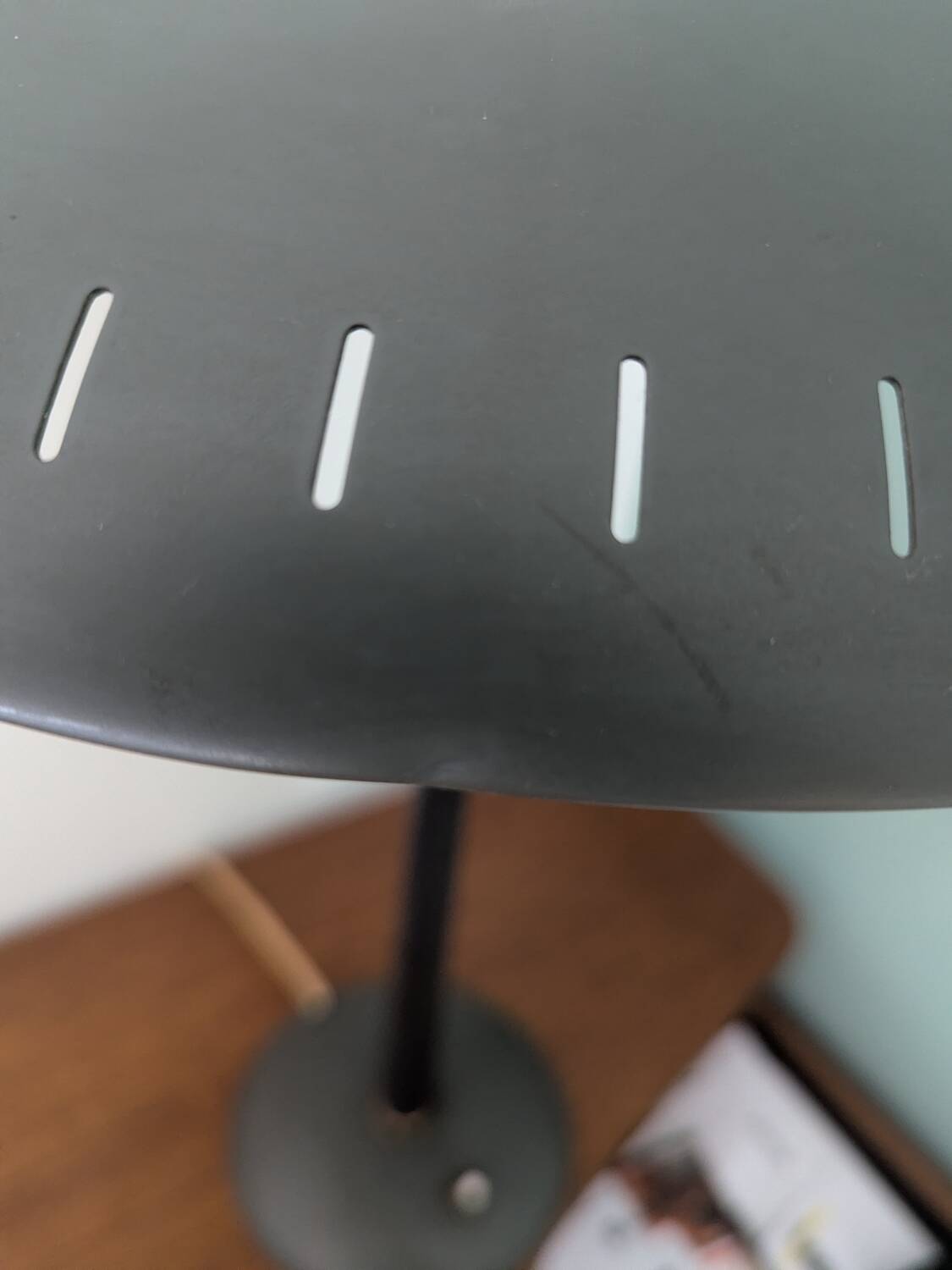 Evoluon saucer-shaped desk lamp by Louis Kalff for Philips, green