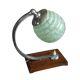 Lampe de table ou bureau verre et bois vintage