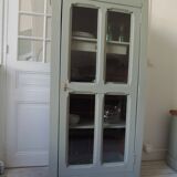 Vintage Parisian wardrobe, glass sublimated in verdigris