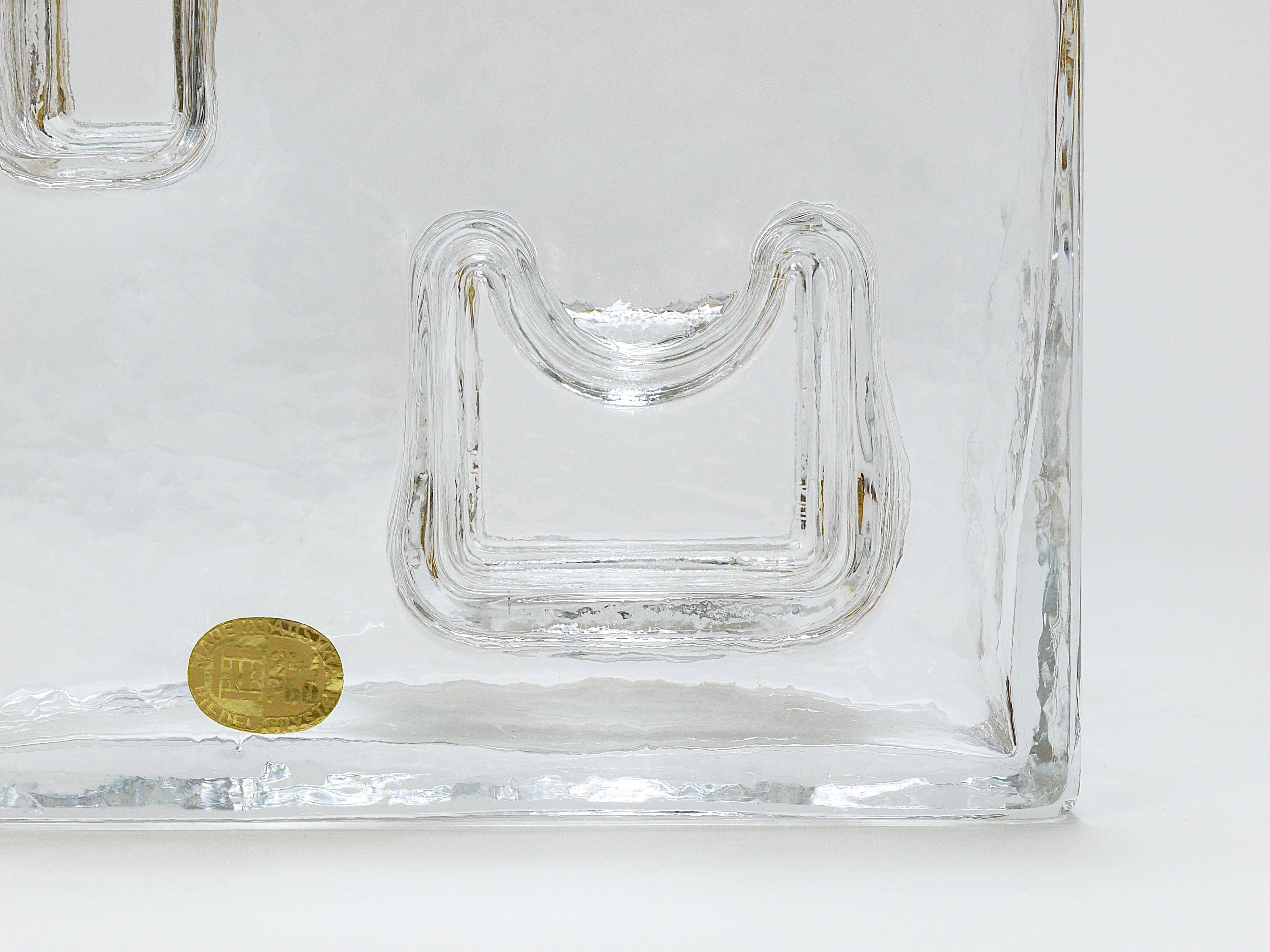 Ice Op Art glass vase by Claus Josef Riedel, Austria, 1970s