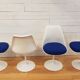 Chaises Tulip blanche par Eero Saarinen pour Knoll 1960
