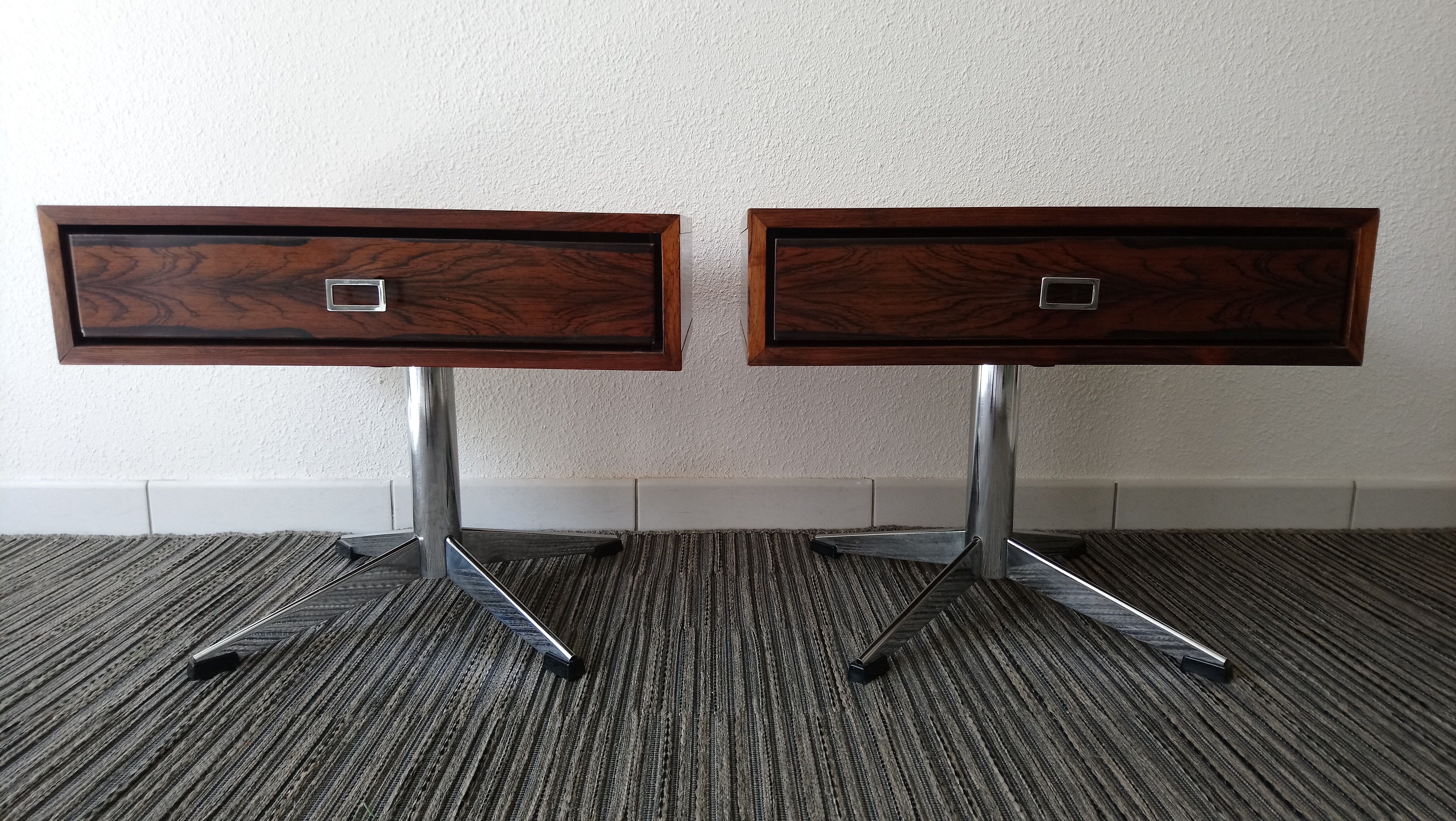 Pair of nightstands in the 1970s rio rosewood