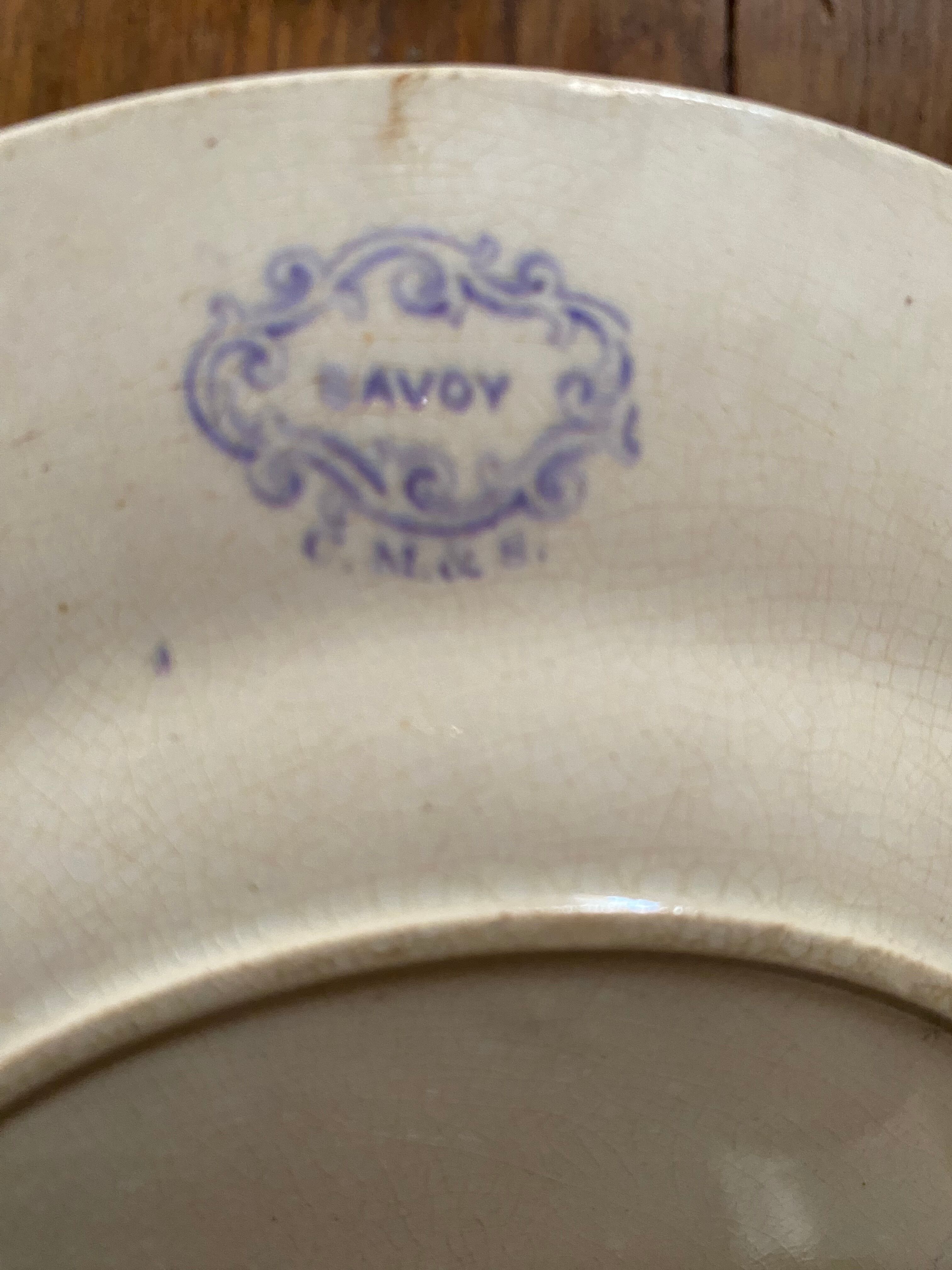 Two plates serve lavender-colored iron earth.