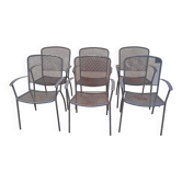 6 fauteuils de jardin vintage en métal