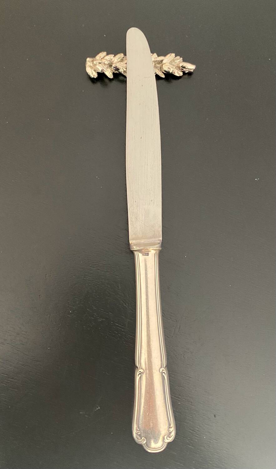 6 wheat-shaped knife holders in silver-colored metal
