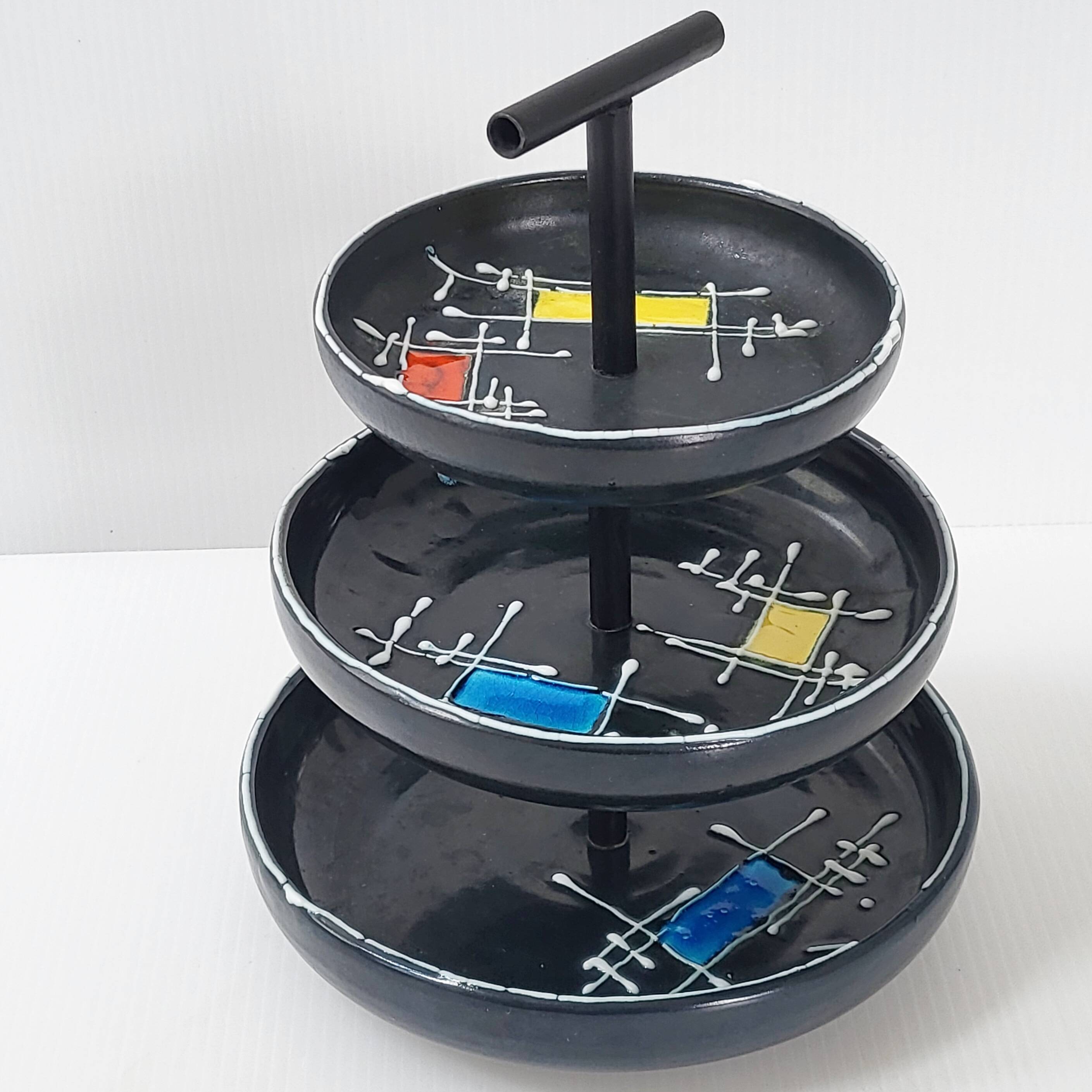 Vintage 1950 ceramic aperitif serving tray