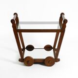 Beautiful, unique 1930s tea trolley bar cart made of solid oak wood