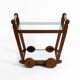 Beautiful, unique 1930s tea trolley bar cart made of solid oak wood