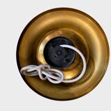 Vintage Austrian wall light in amber bubble glass