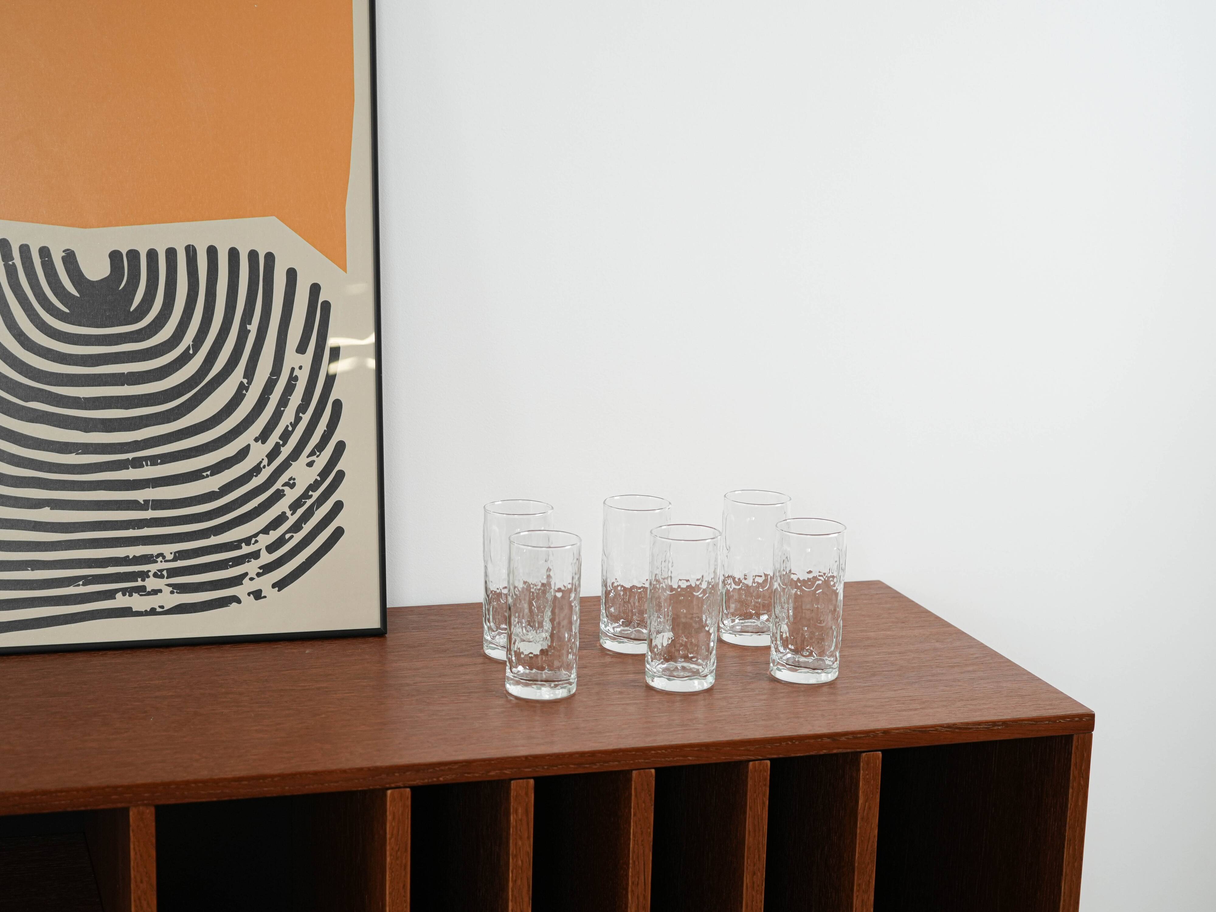 Set of six glasses, Danish design, 1970s, made in Denmark