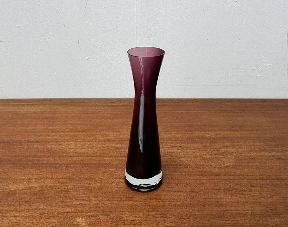 German mid-century diabolo glass vase from the 1960s.