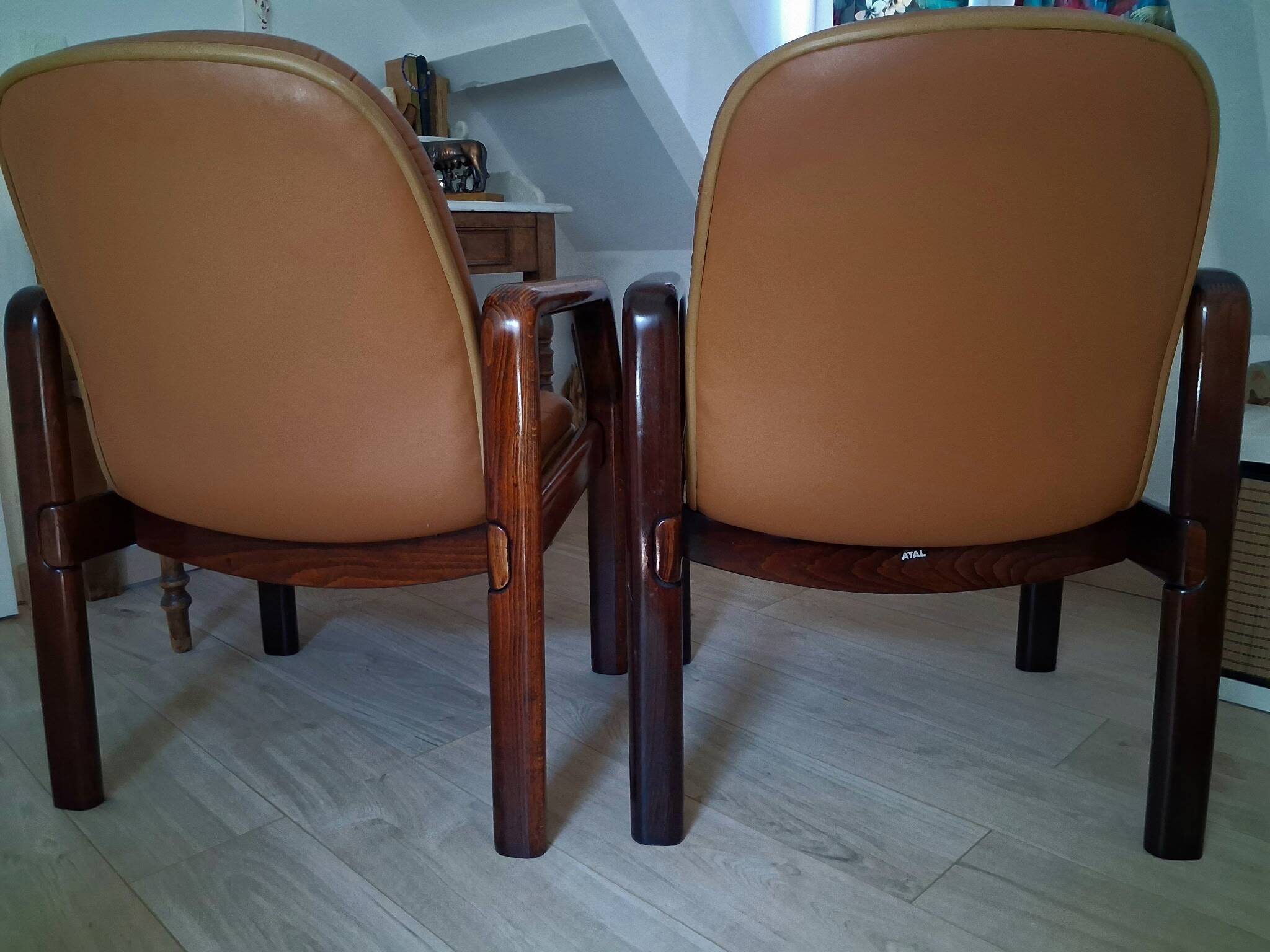 Pair of lounge armchairs from the high-end brand ATAL.
