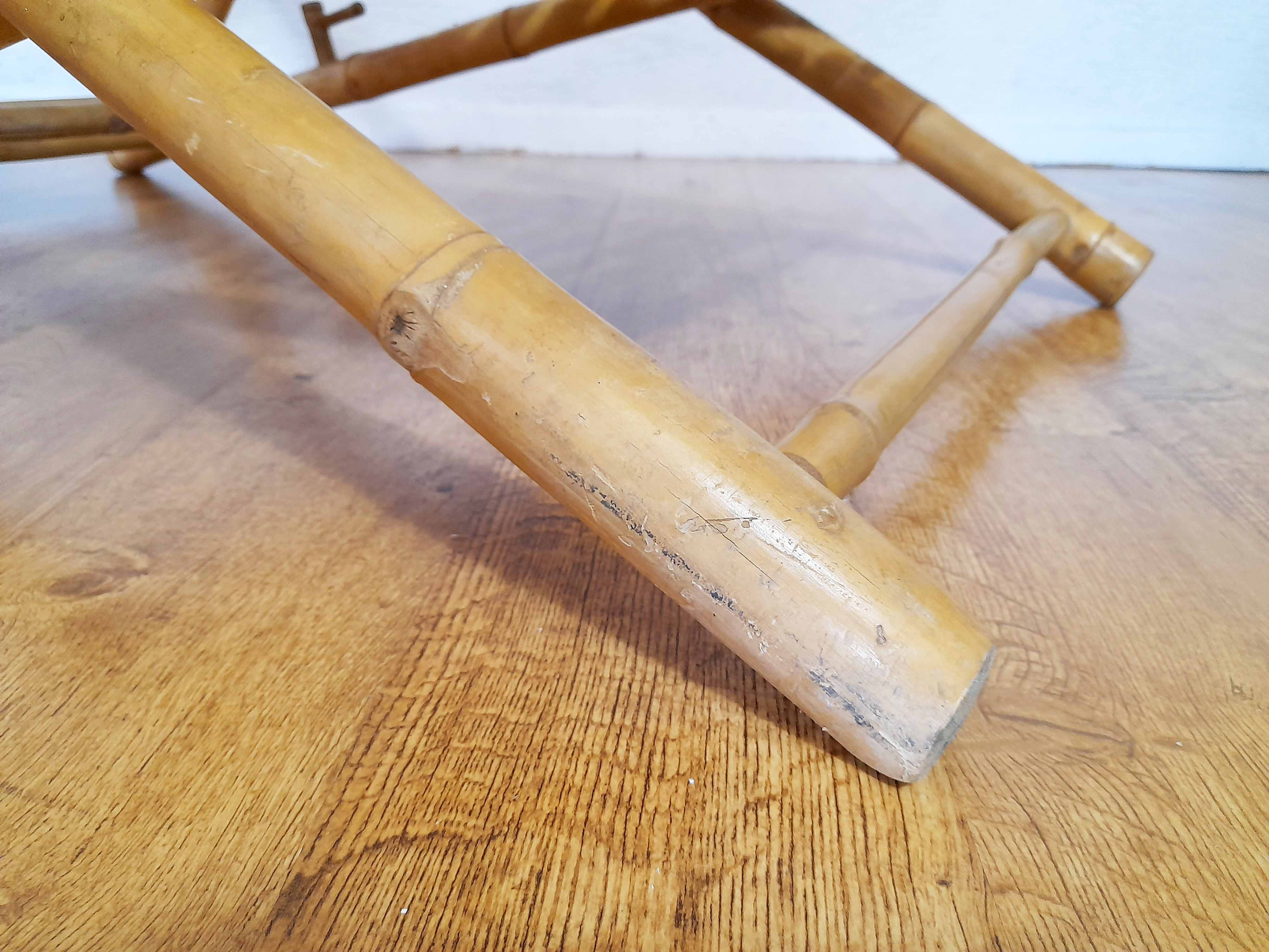 Vintage bamboo deckchair
