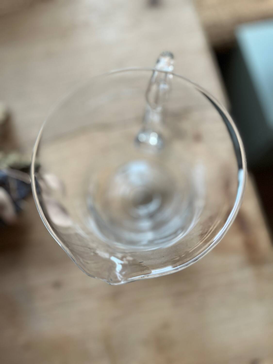 Chiseled glass water pitcher