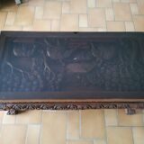 Thai coffee table with glass 1950s