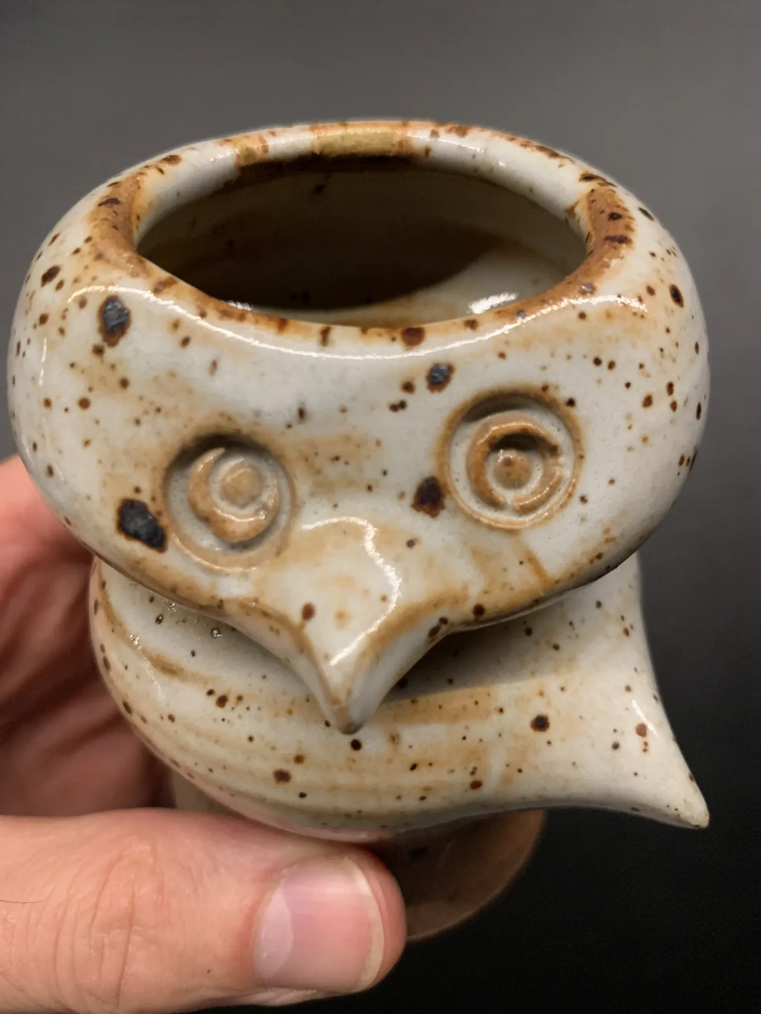 Owl-shaped zoomorphic vase in stoneware – Jacques Pouchain, Dieulefit Workshop