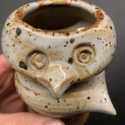 Owl-shaped zoomorphic vase in stoneware – Jacques Pouchain, Dieulefit Workshop