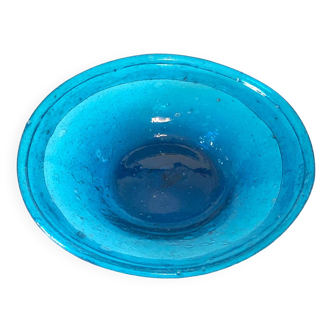 Blue blown glass bowl