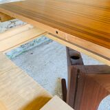 Extendable Scandinavian style dining table with double elongations by Maison Ducau, Circa 1970