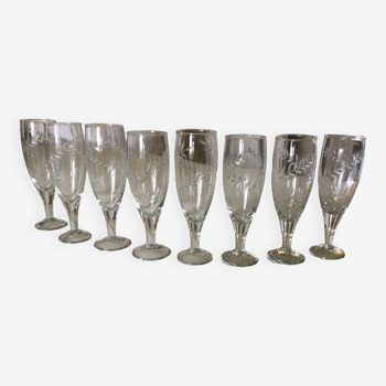 Set of 8 champagne flutes