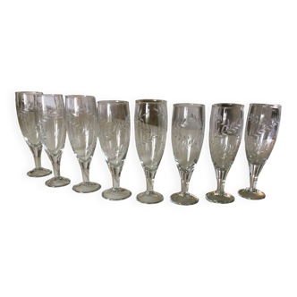 Set of 8 champagne flutes