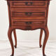 Pair of cherry wood bedside tables in Louis XV style with 3 drawers.