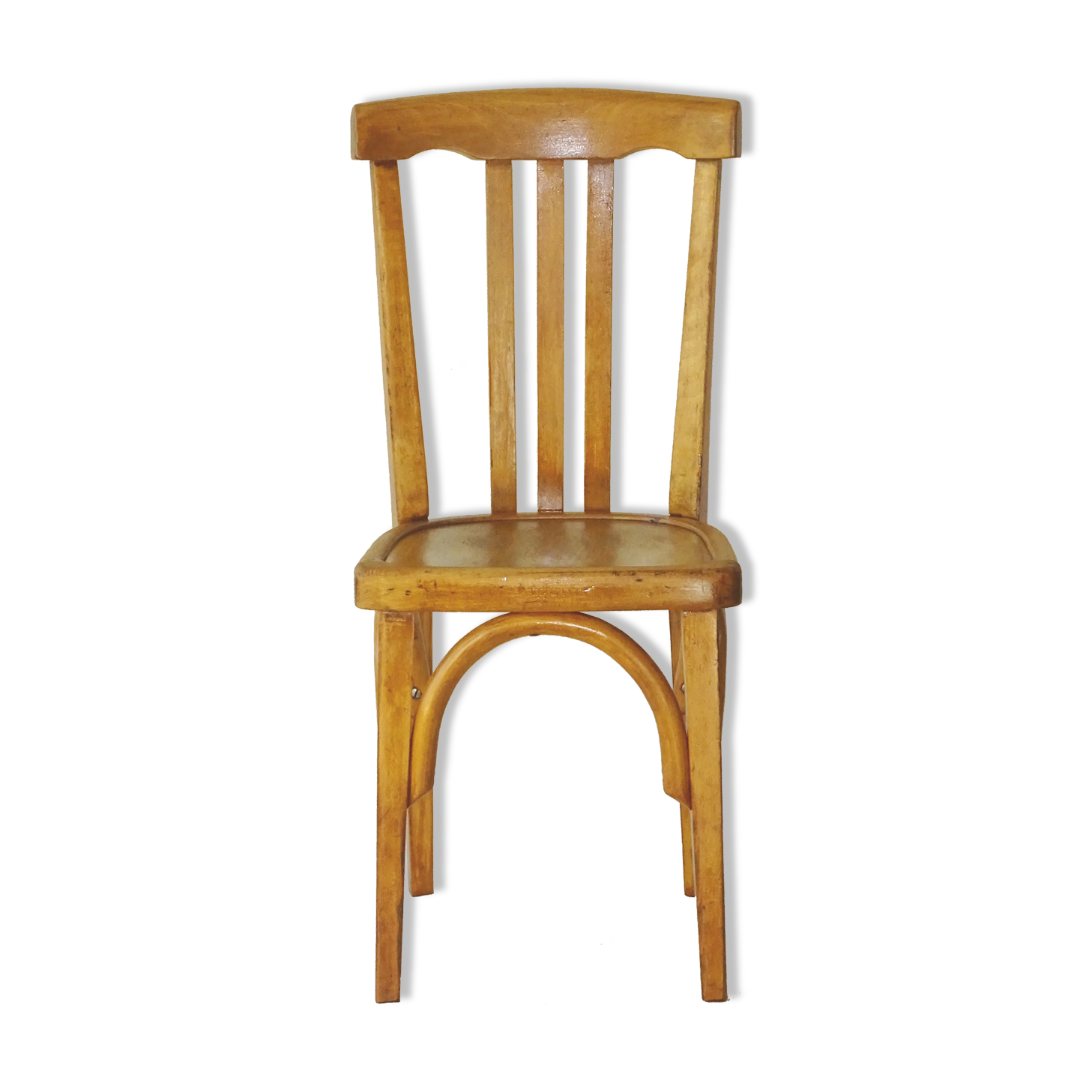 Chaise enfant baumann 1955 modèle , chêne-doré type bistrot bois courbé