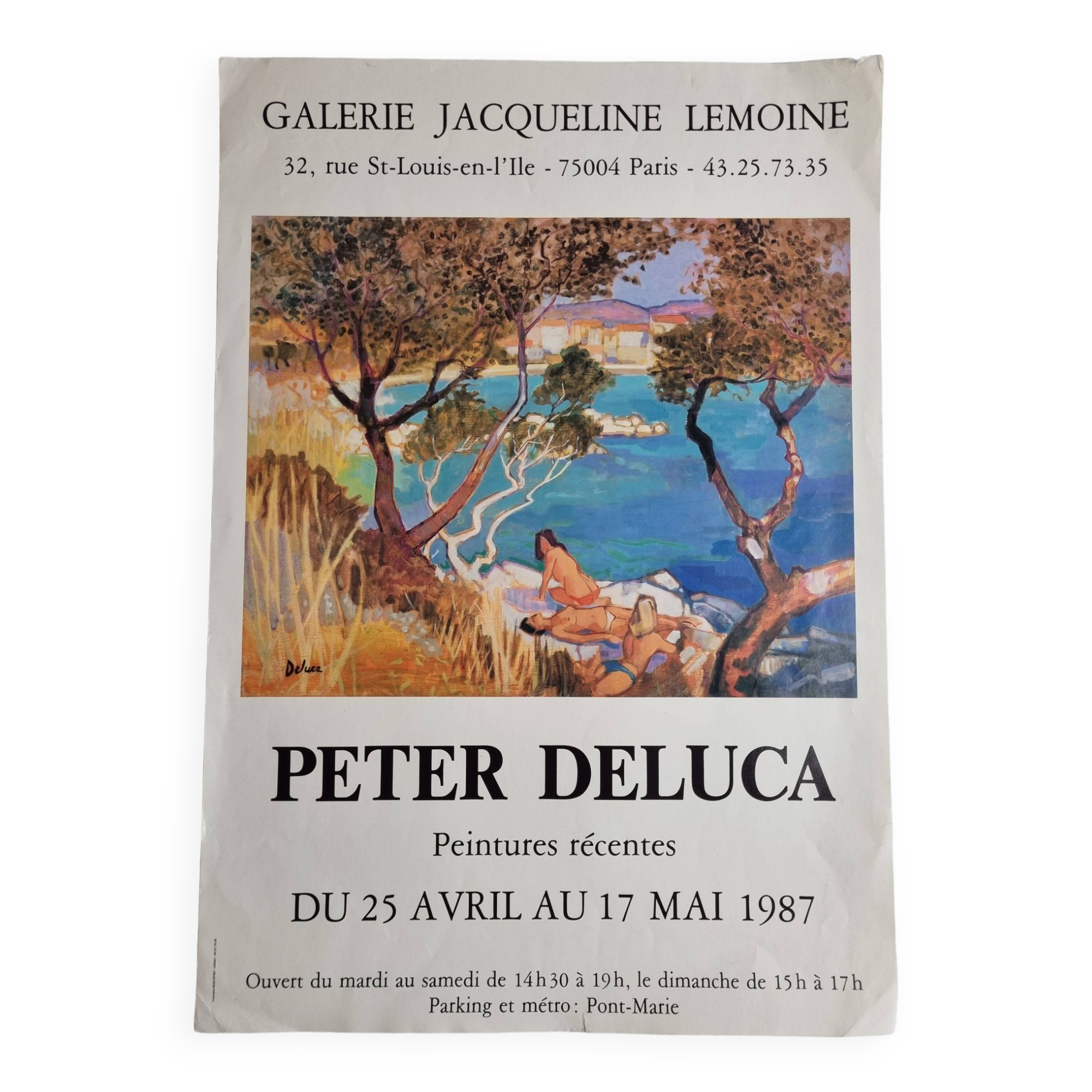 Exhibition poster, Deluca, 1987, 63 x 44 cm