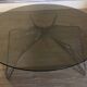 Vintage 1970's coffee table in chrome steel wire and smoked glass