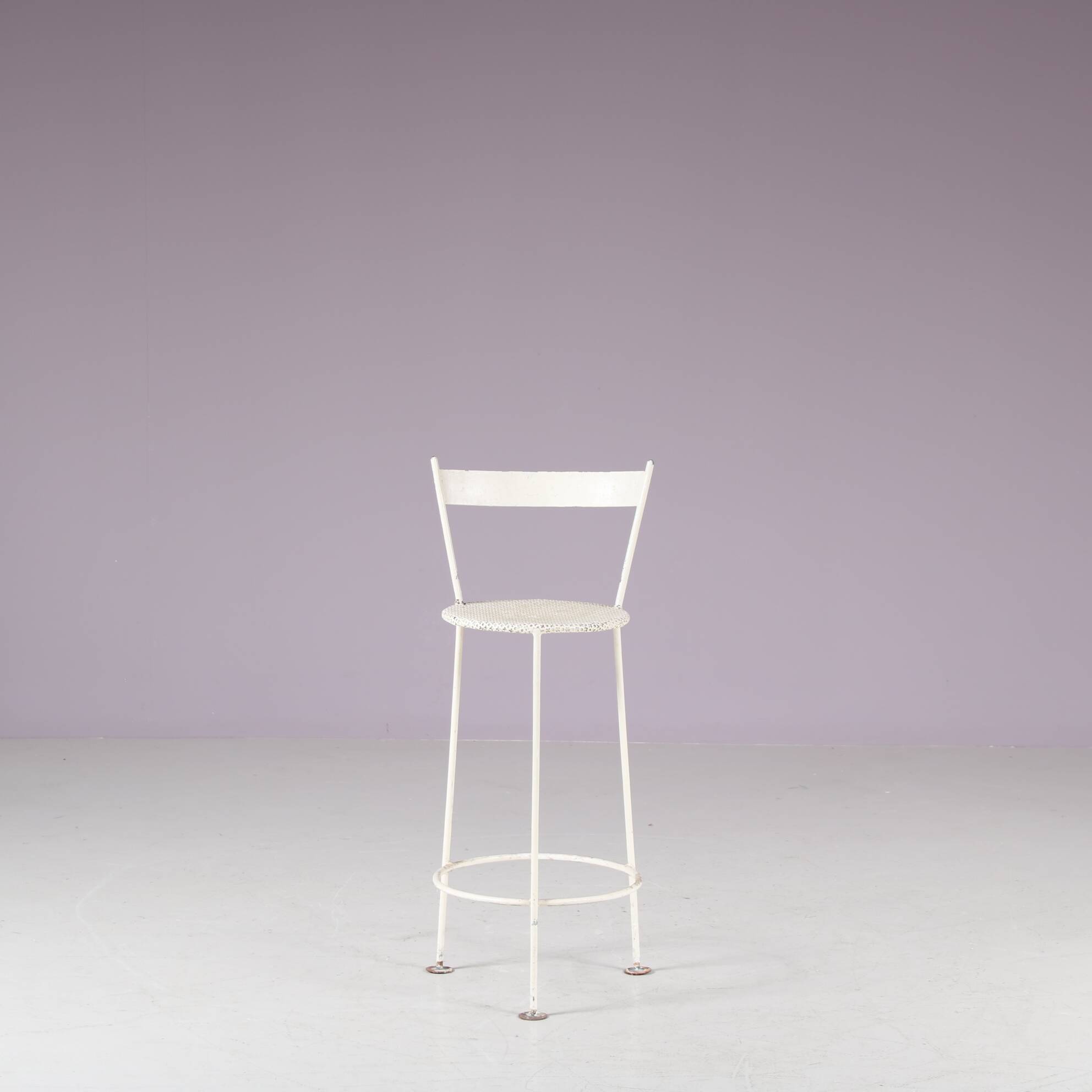 1950s Children stool in perforated metal, France