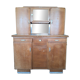Buffet de cuisine 2 corps Art Déco années 40 – Verre gravé Cerf