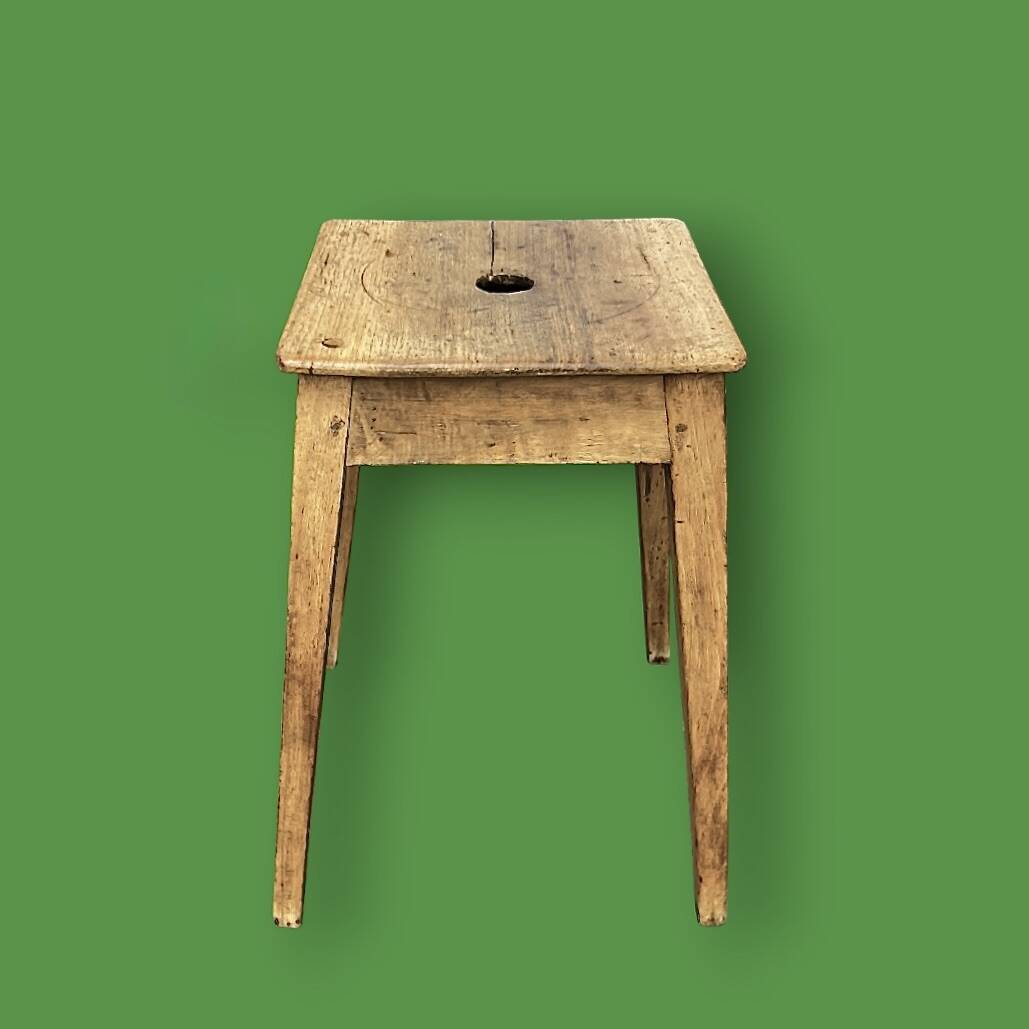 Old rustic wooden stool – handcrafted