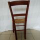 Series of 4 wooden chairs and straw