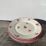 4 old Luneville flower plates