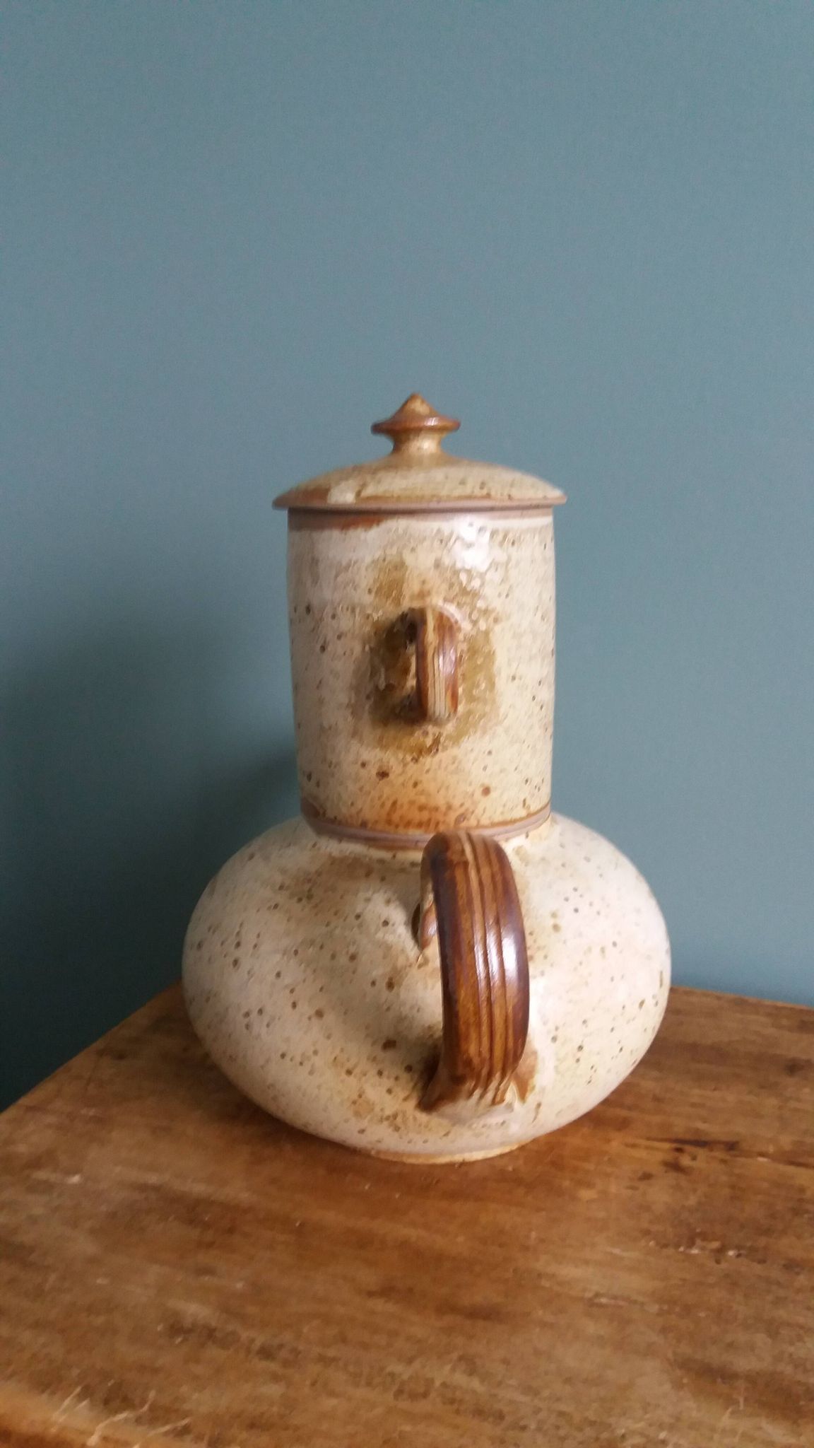 Tea or coffee service in Puisaye stoneware, signed Jean-Pierre Prud’homme