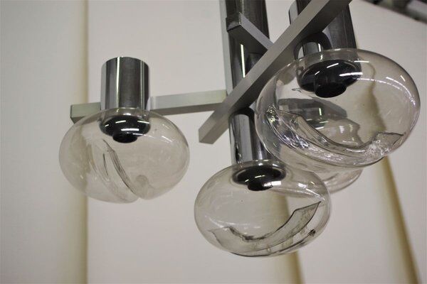 Chrome ceiling lamp by Toscana Luce, 1970s
