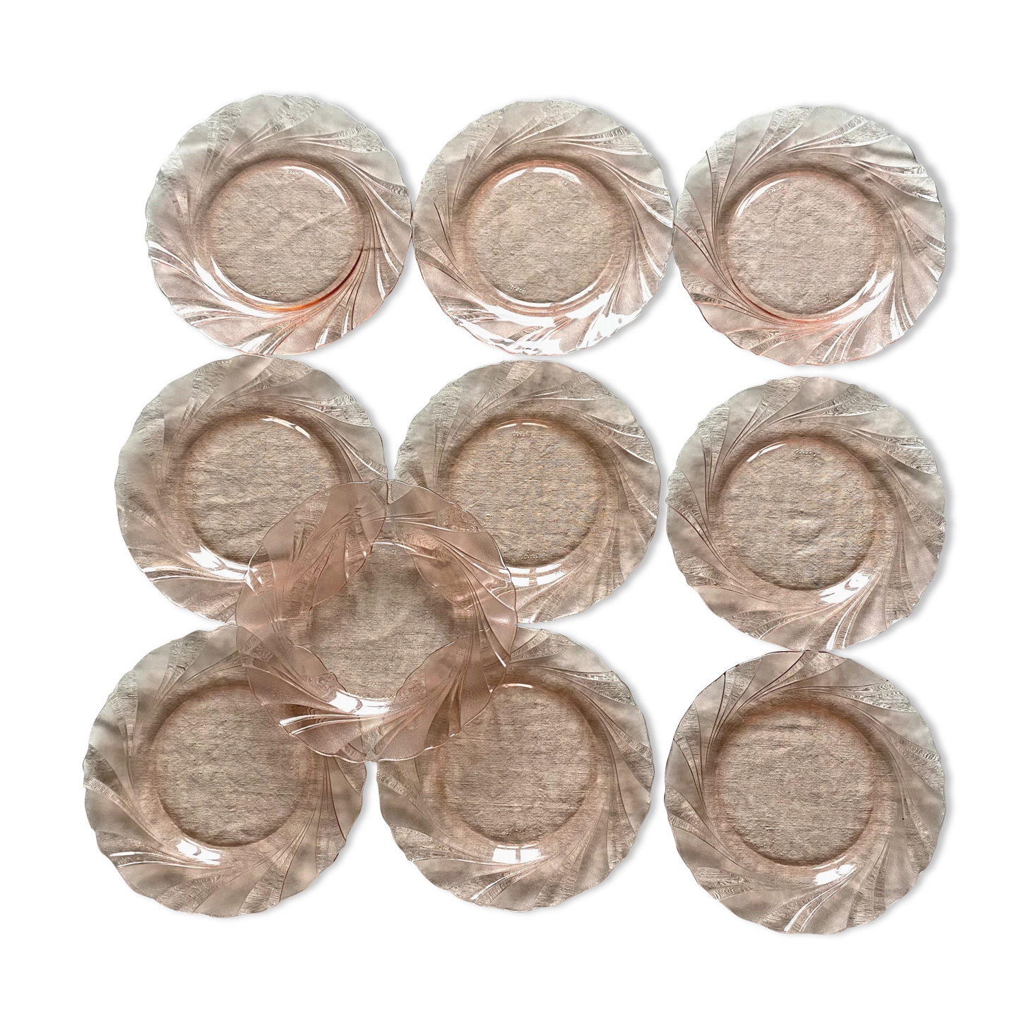 10 vintage dessert plates Vereco