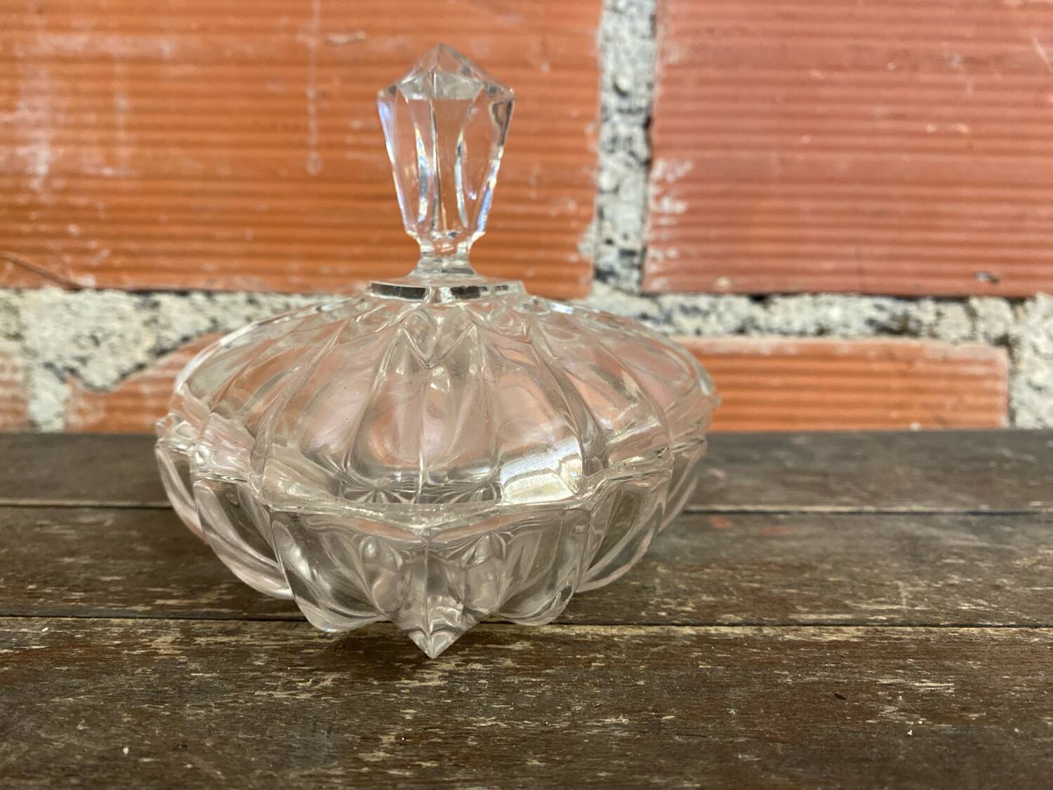 Vintage Crystal Bonbonnière Candy Dish #C872