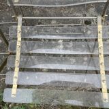 4 folding chairs garden style gilded metal structure and plexiglass slats