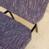 Vintage modernist metal foot armchair