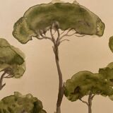 Signed watercolor painting “Lubéron pine forest”